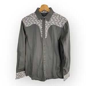 Rock Roll n Soul Mens size Small LS Western Rockabilly Button Up Shirt Floral